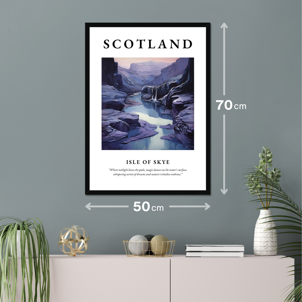 Poster of Isle of Skye hanging on a wall