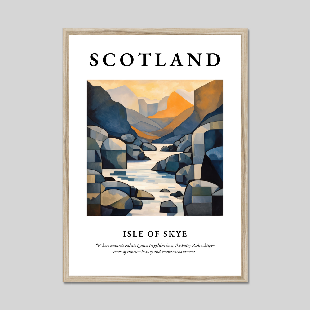 Poster in a natural frame with the word Scotland