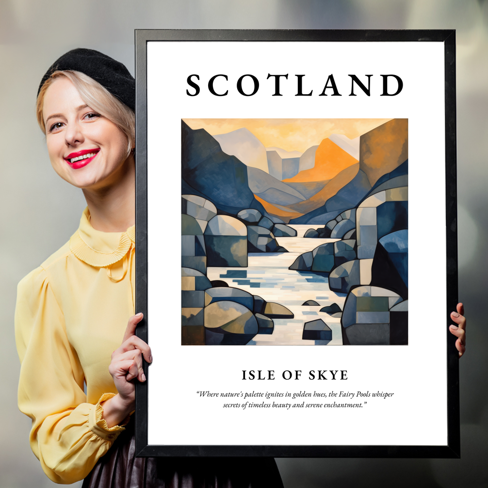 Person holding a poster of Isle of Skye