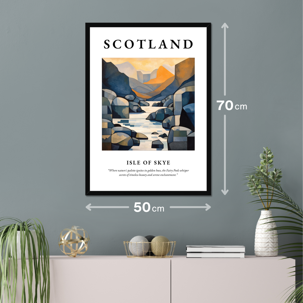 Poster of Isle of Skye hanging on a wall