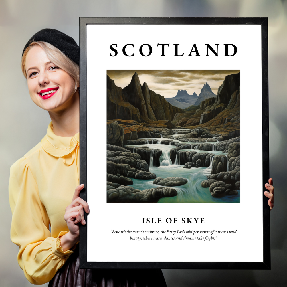 Person holding a poster of Isle of Skye