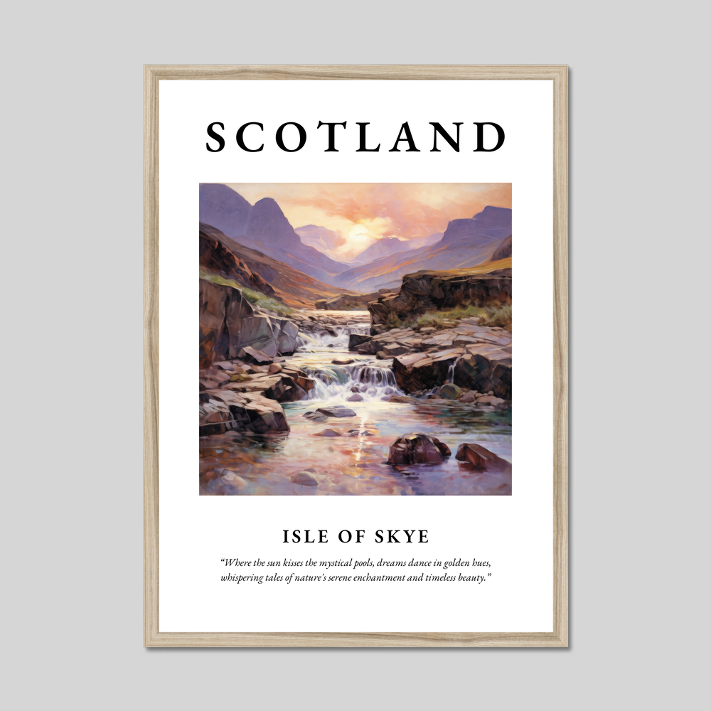 Poster in a natural frame with the word Scotland