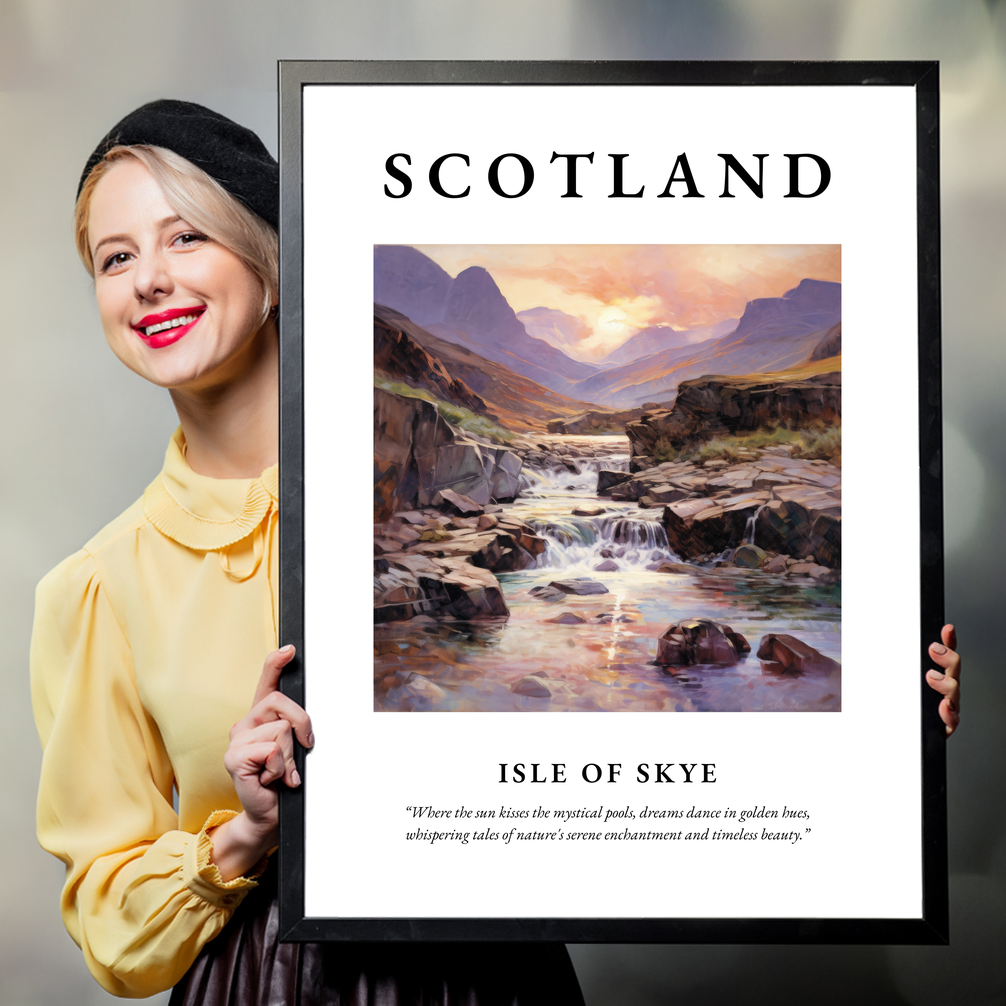 Person holding a poster of Isle of Skye