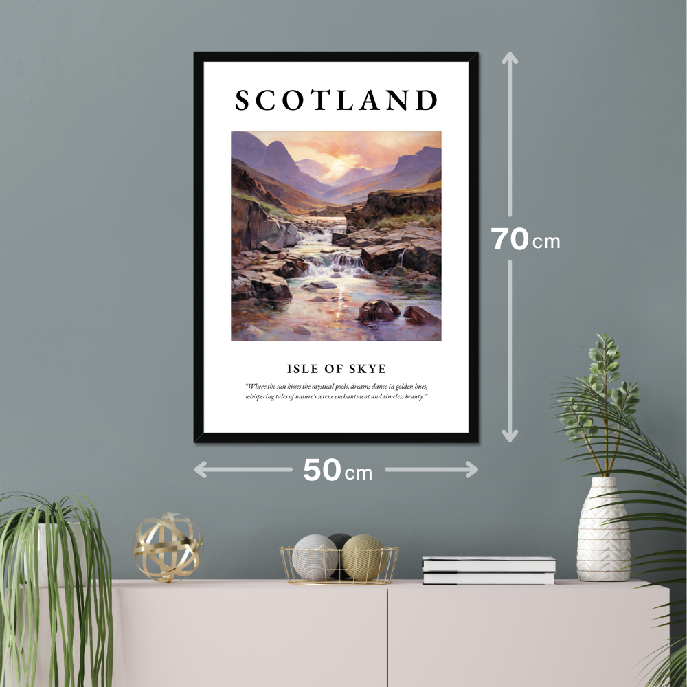 Poster of Isle of Skye hanging on a wall