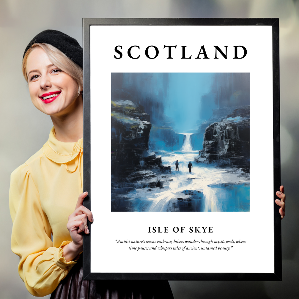 Person holding a poster of Isle of Skye