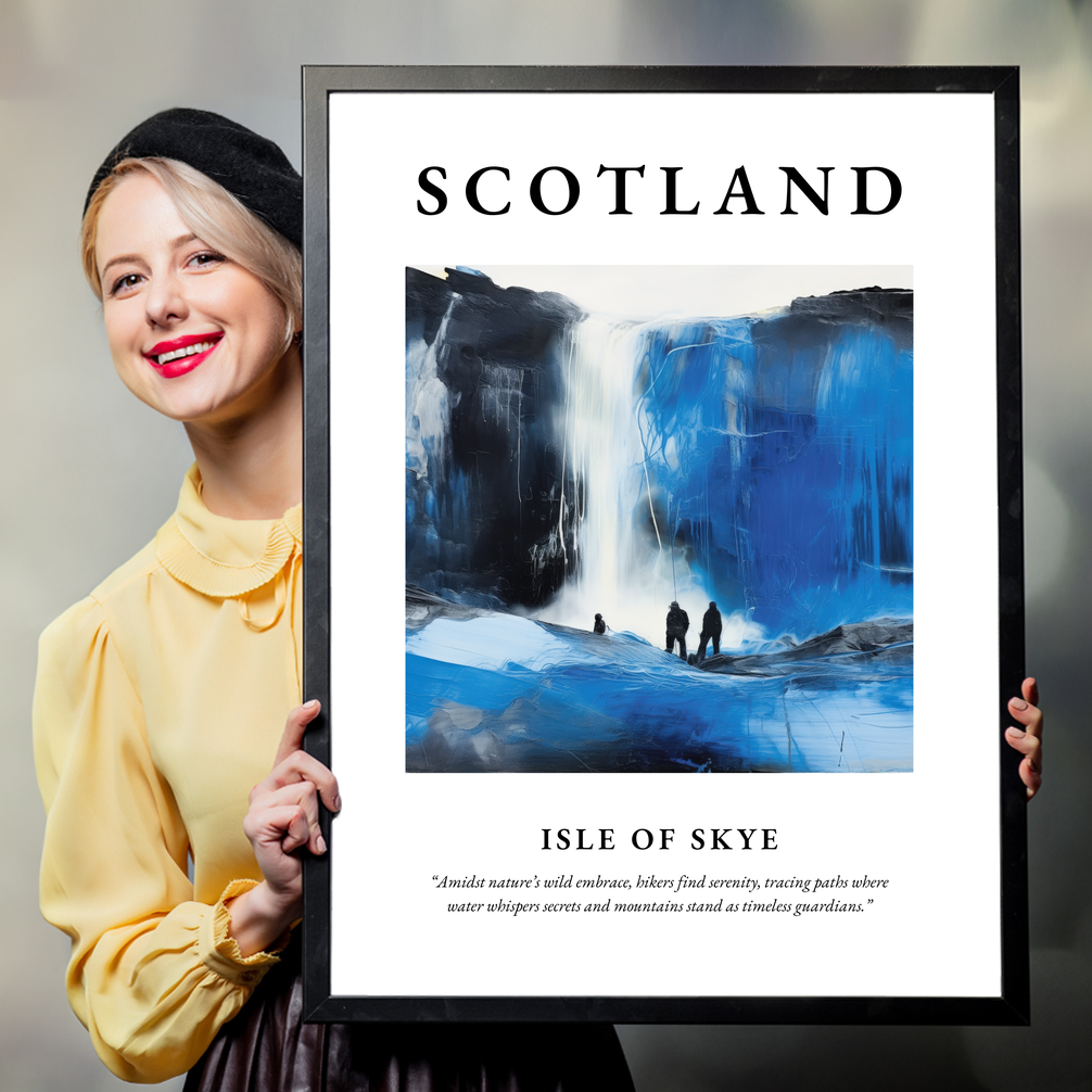 Person holding a poster of Isle of Skye