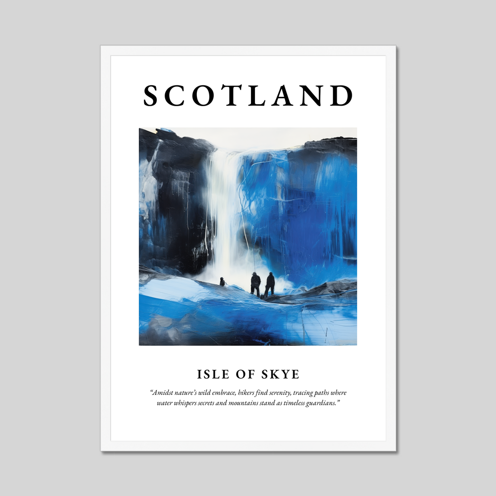 Poster in a white frame with the word Scotland