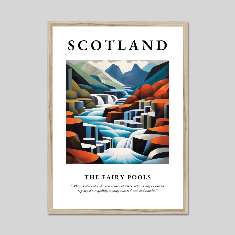 Poster in a natural frame with the word Scotland