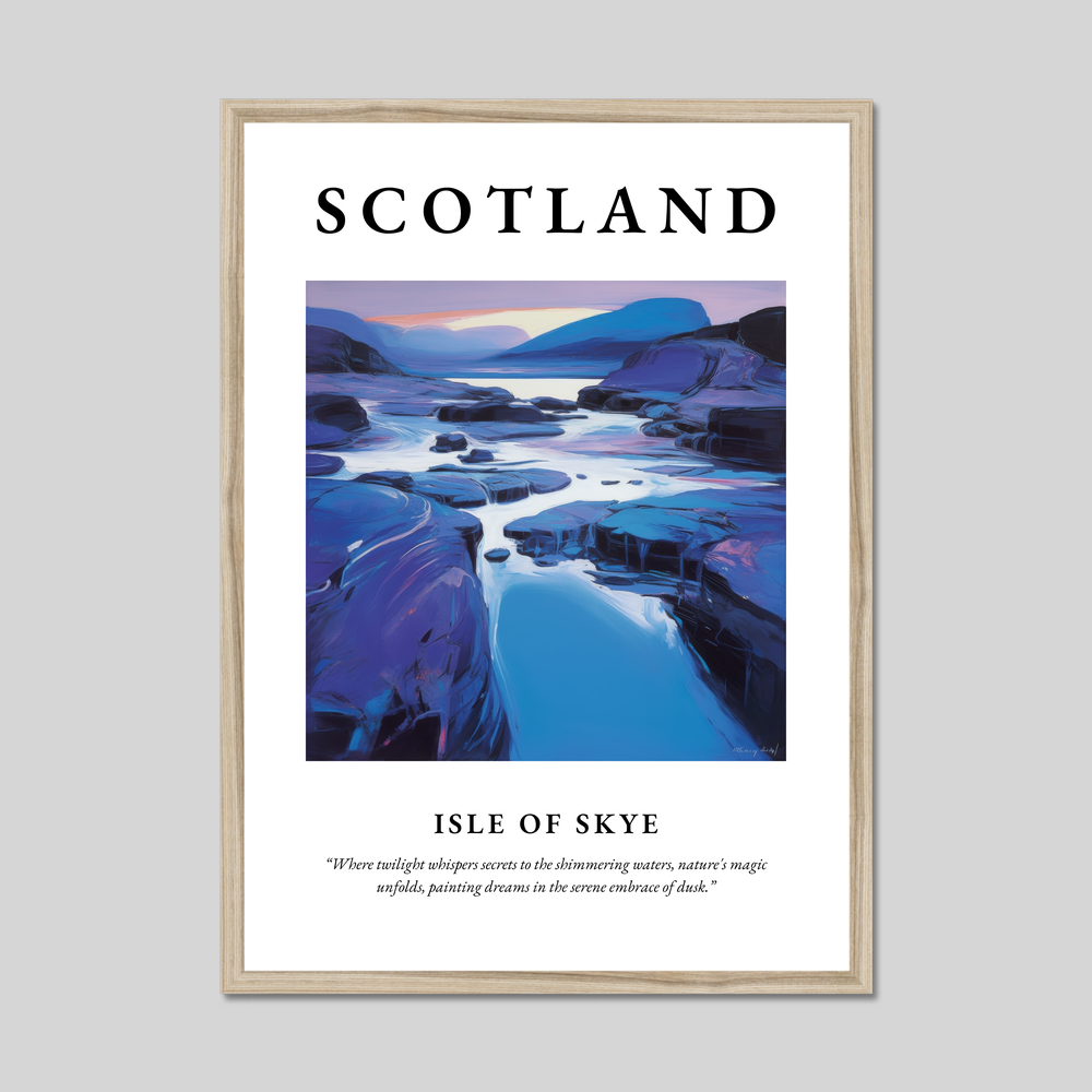 Poster in a natural frame with the word Scotland