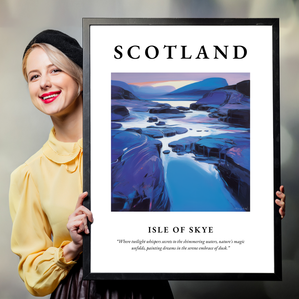 Person holding a poster of Isle of Skye