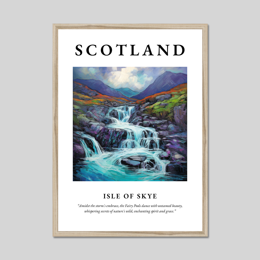 Poster in a natural frame with the word Scotland