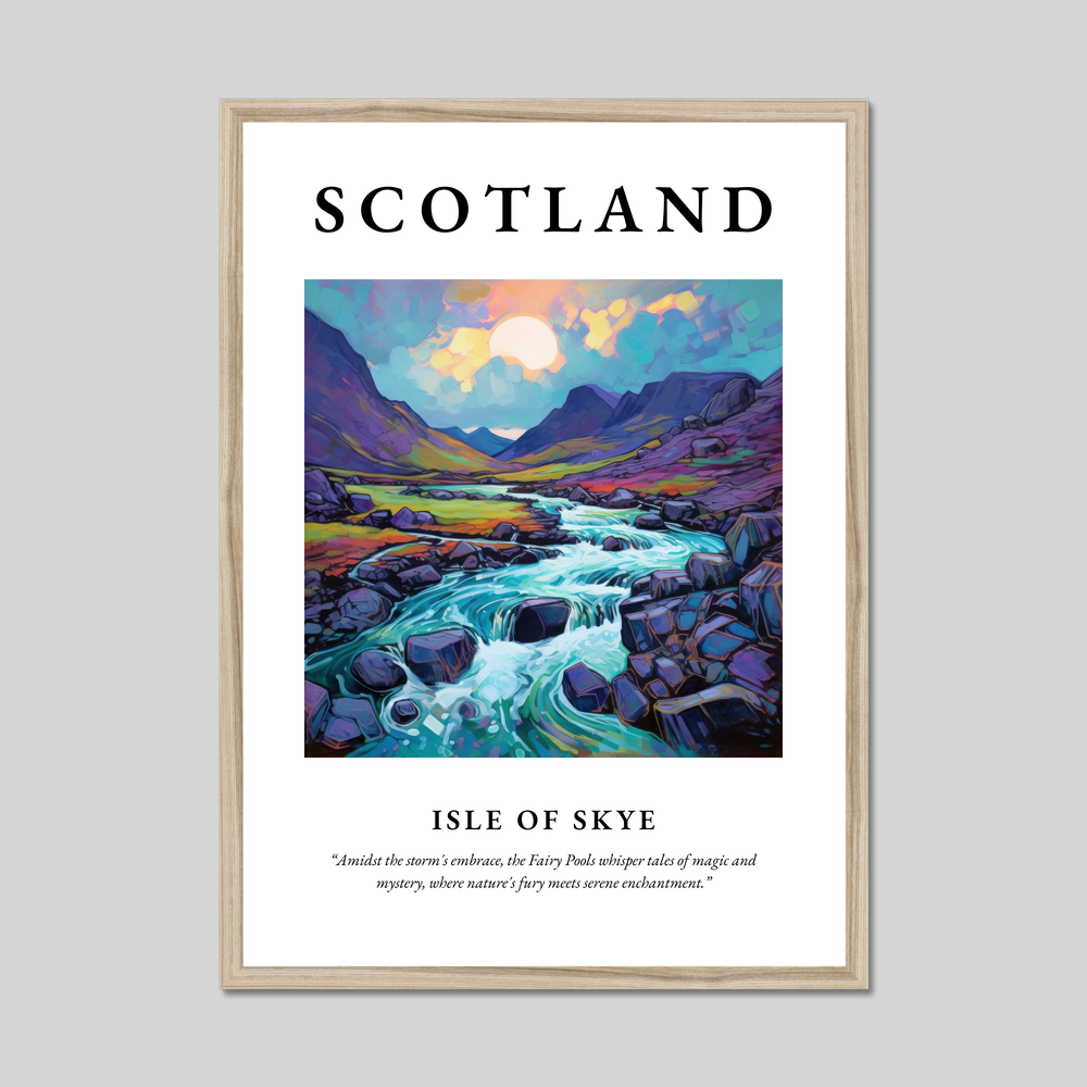 Poster in a natural frame with the word Scotland