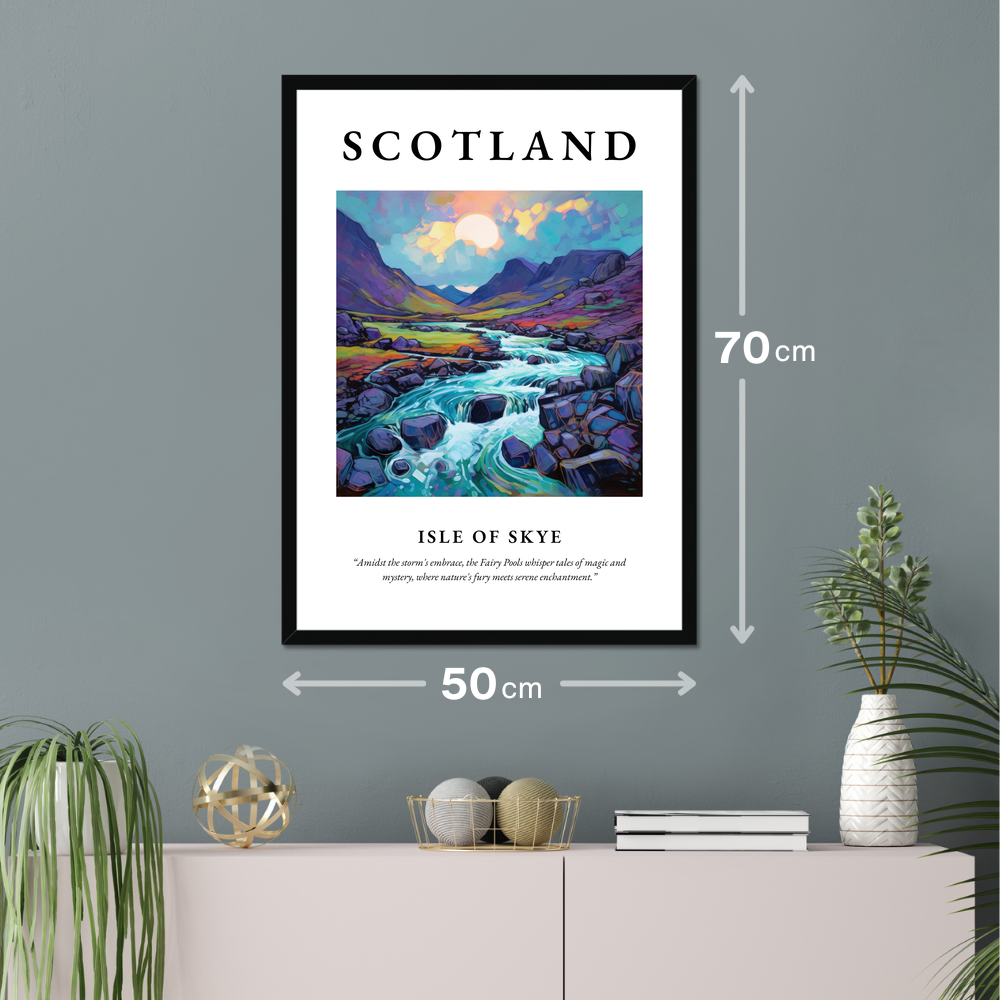 Poster of Isle of Skye hanging on a wall