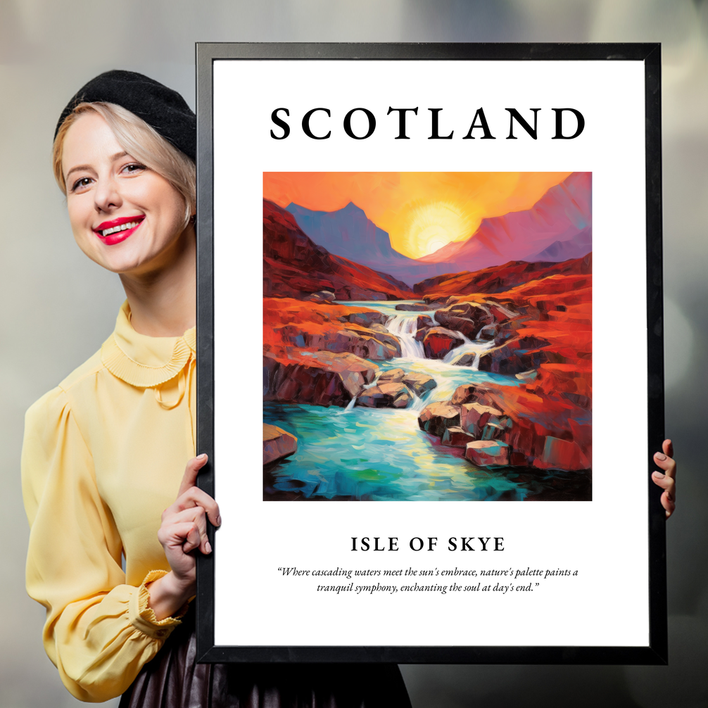 Person holding a poster of Isle of Skye