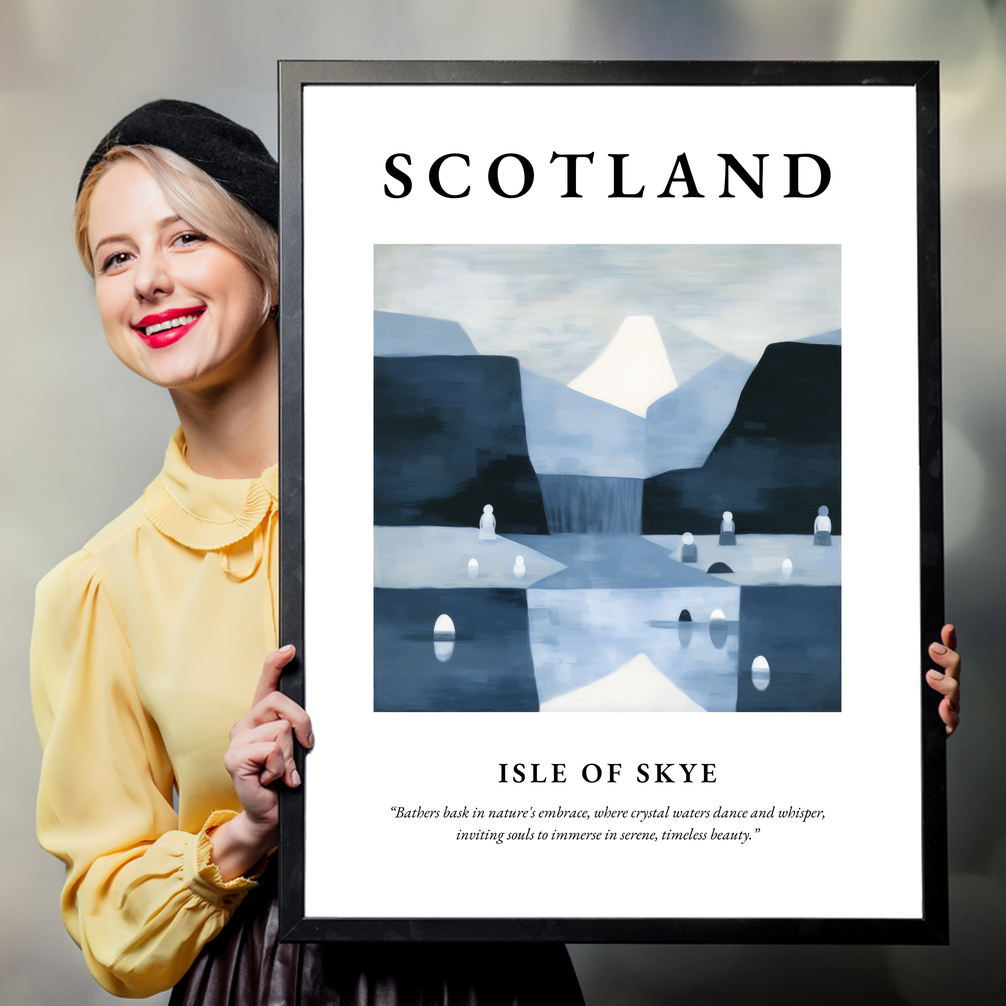 Person holding a poster of Isle of Skye