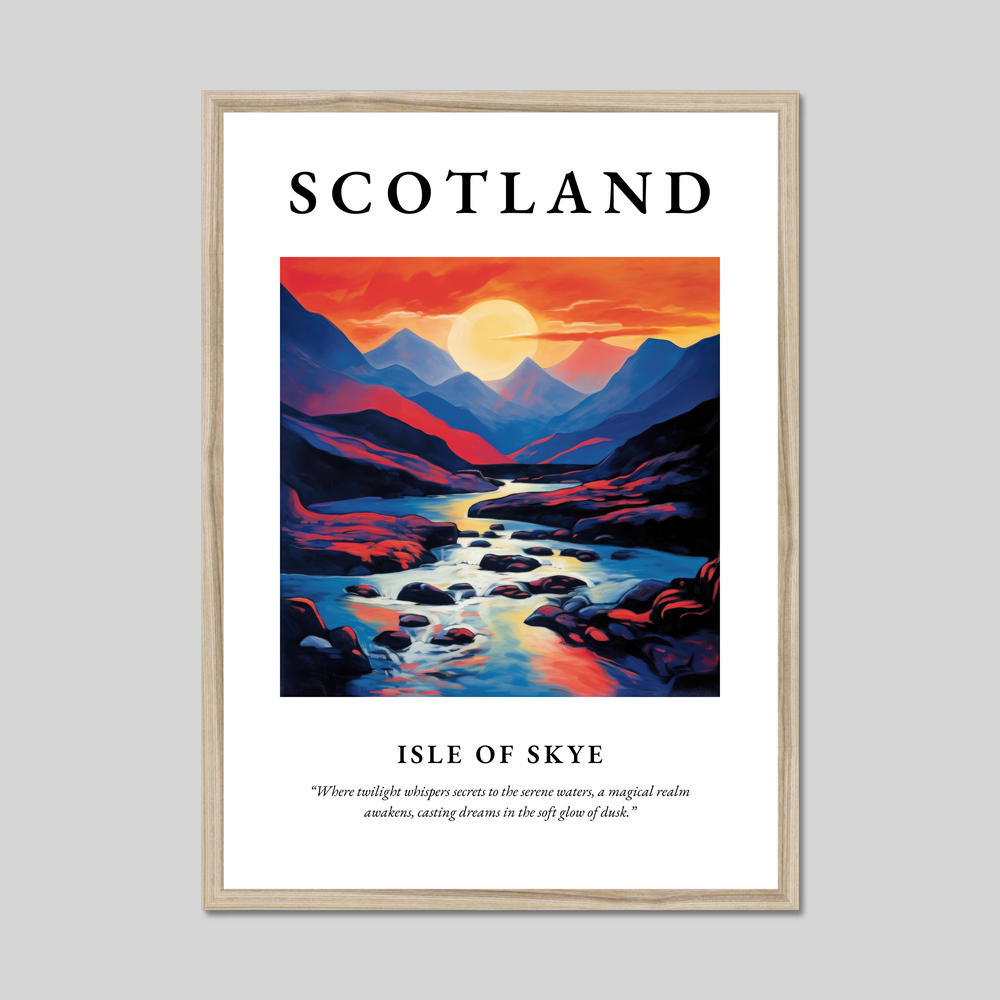 Poster in a natural frame with the word Scotland