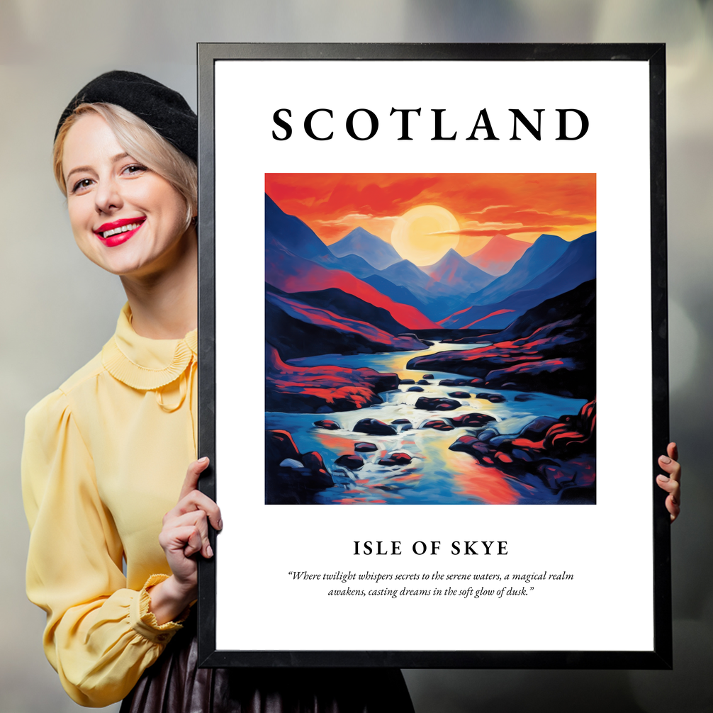 Person holding a poster of Isle of Skye