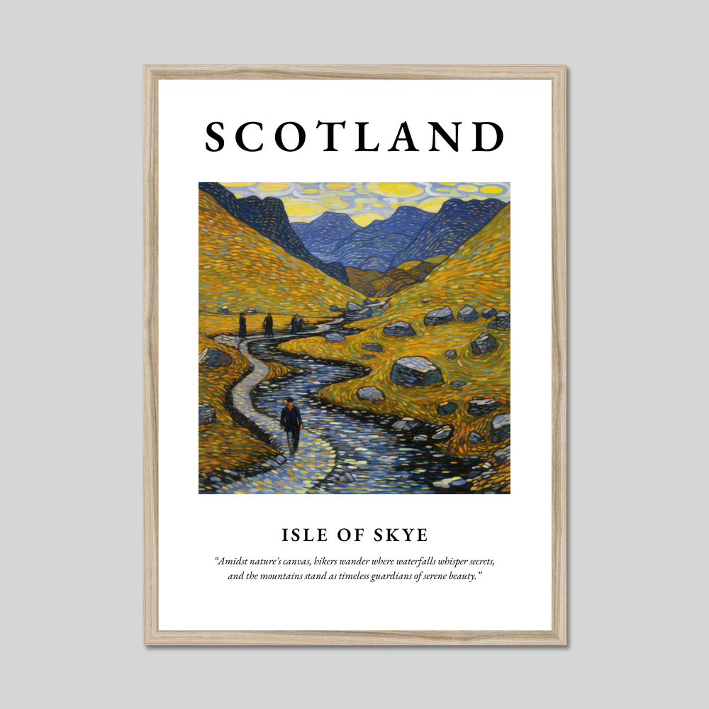 Poster in a natural frame with the word Scotland