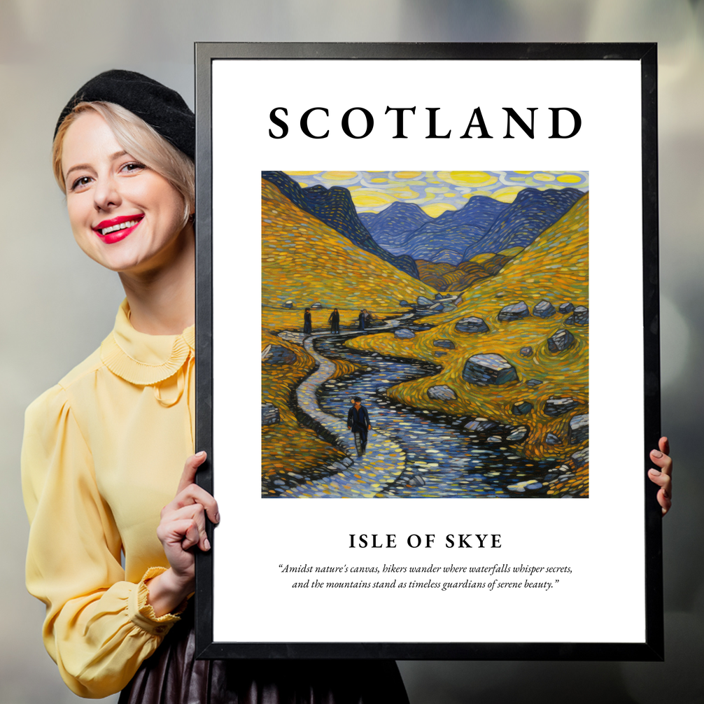 Person holding a poster of Isle of Skye