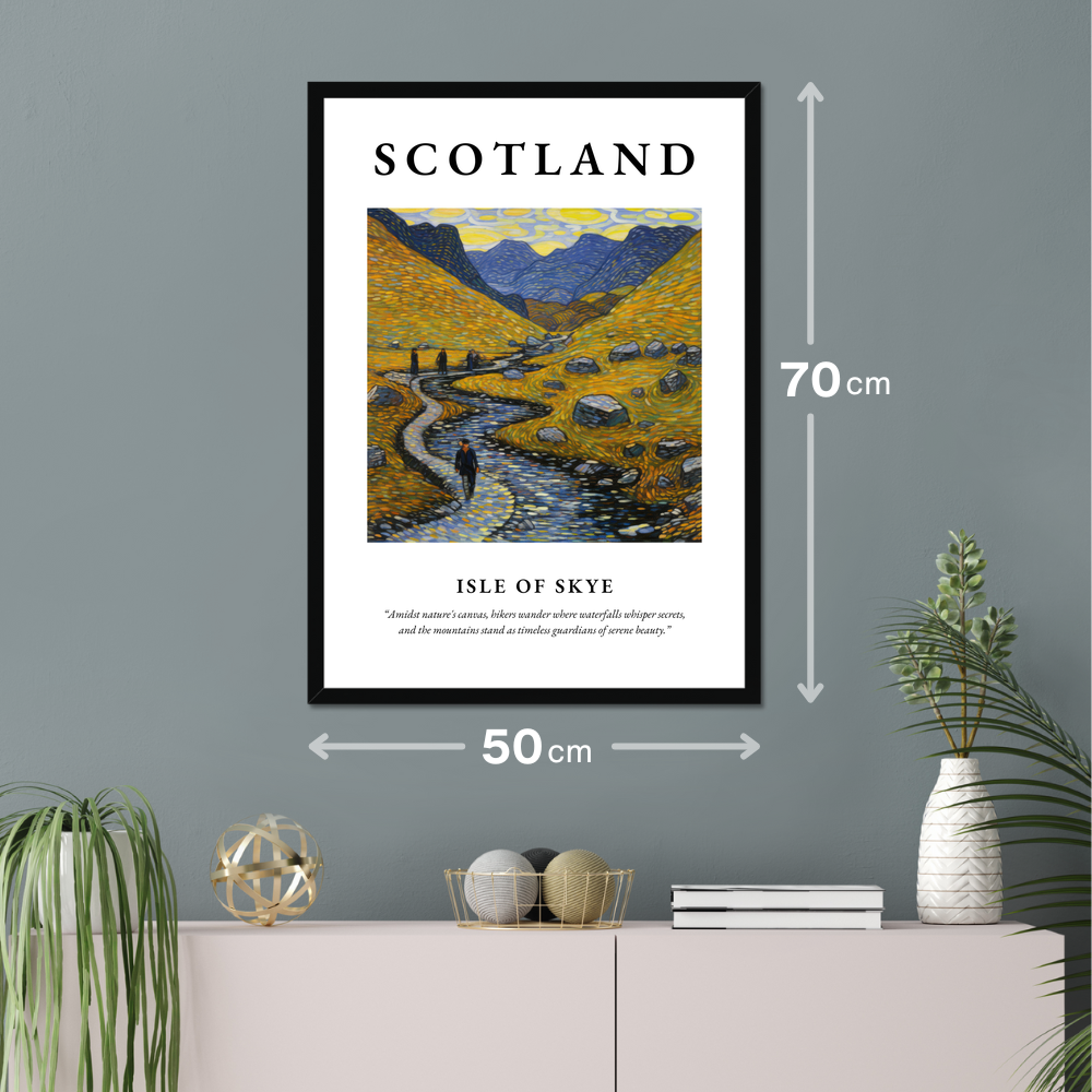 Poster of Isle of Skye hanging on a wall