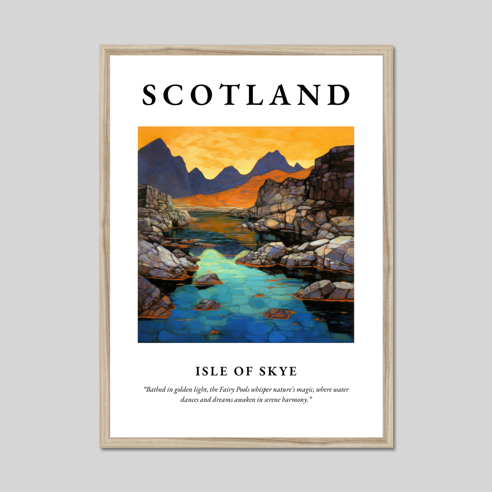 Poster in a natural frame with the word Scotland