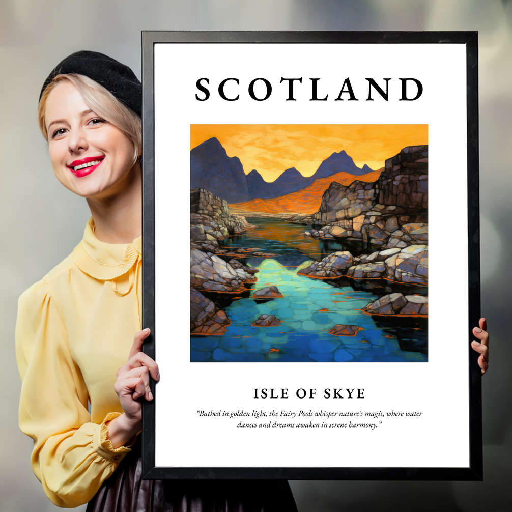 Person holding a poster of Isle of Skye