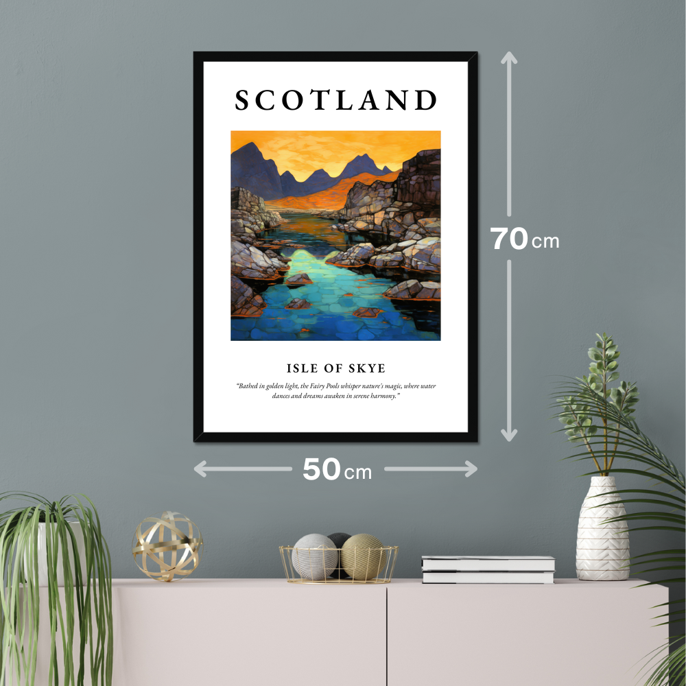 Poster of Isle of Skye hanging on a wall