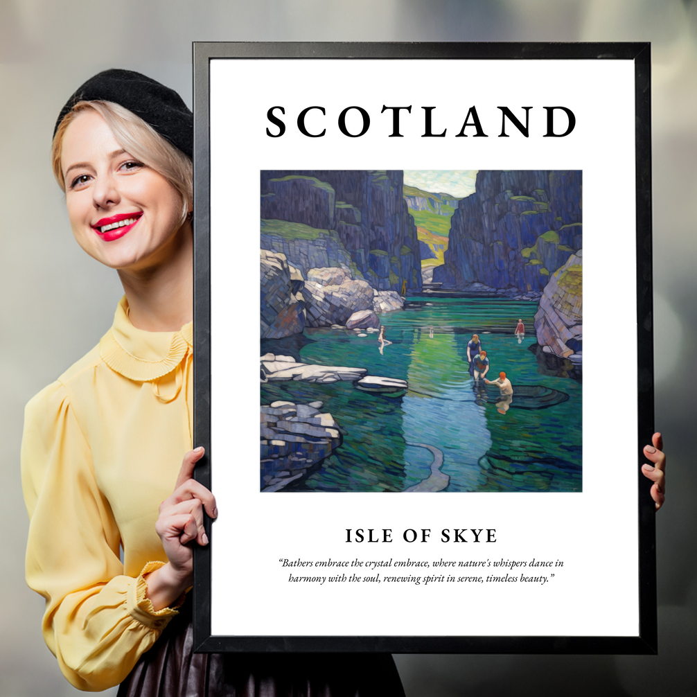 Person holding a poster of Isle of Skye