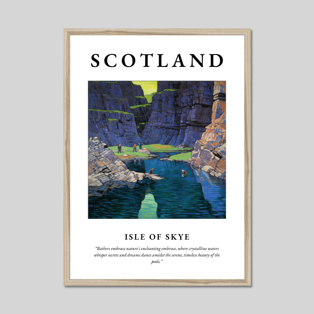 Poster in a natural frame with the word Scotland