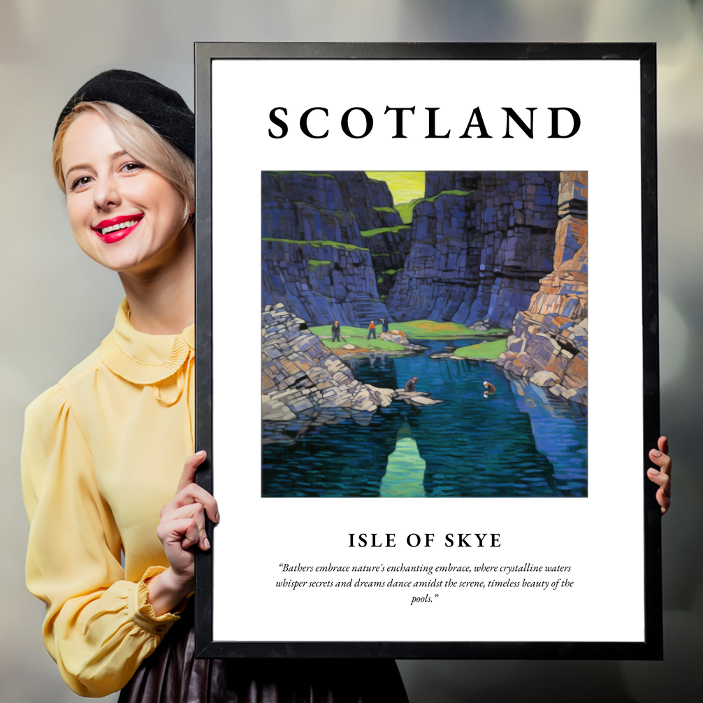 Person holding a poster of Isle of Skye