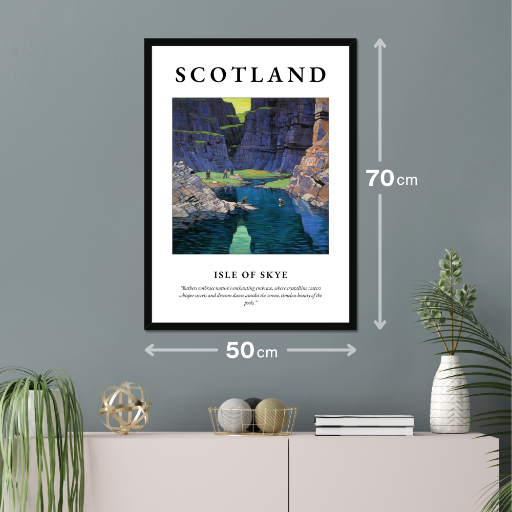 Poster of Isle of Skye hanging on a wall