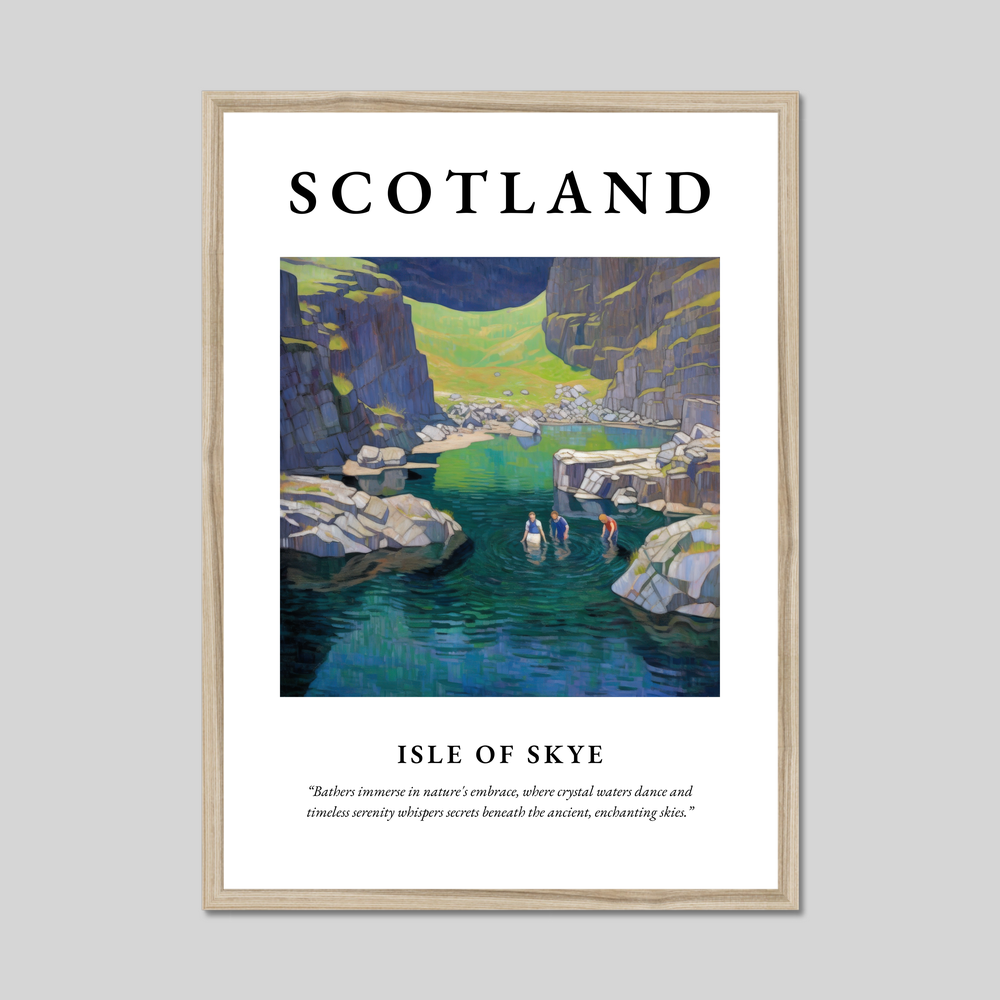 Poster in a natural frame with the word Scotland