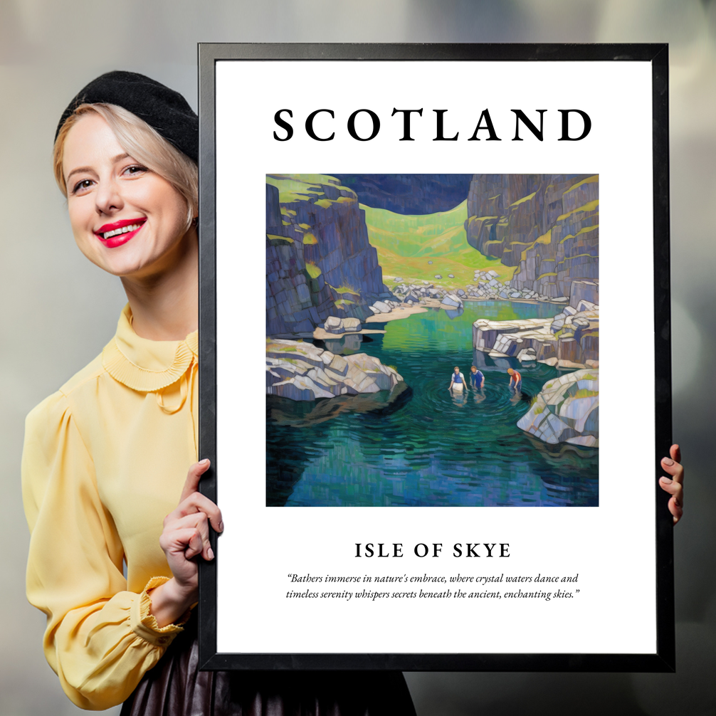 Person holding a poster of Isle of Skye