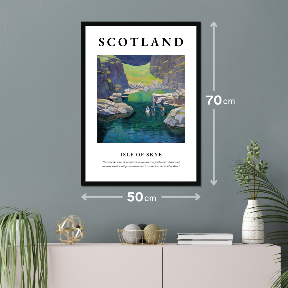 Poster of Isle of Skye hanging on a wall