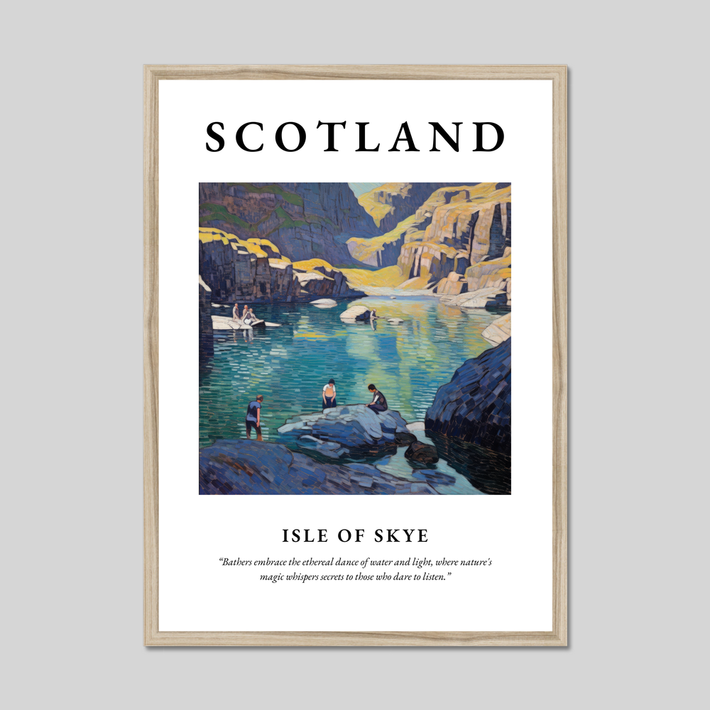 Poster in a natural frame with the word Scotland