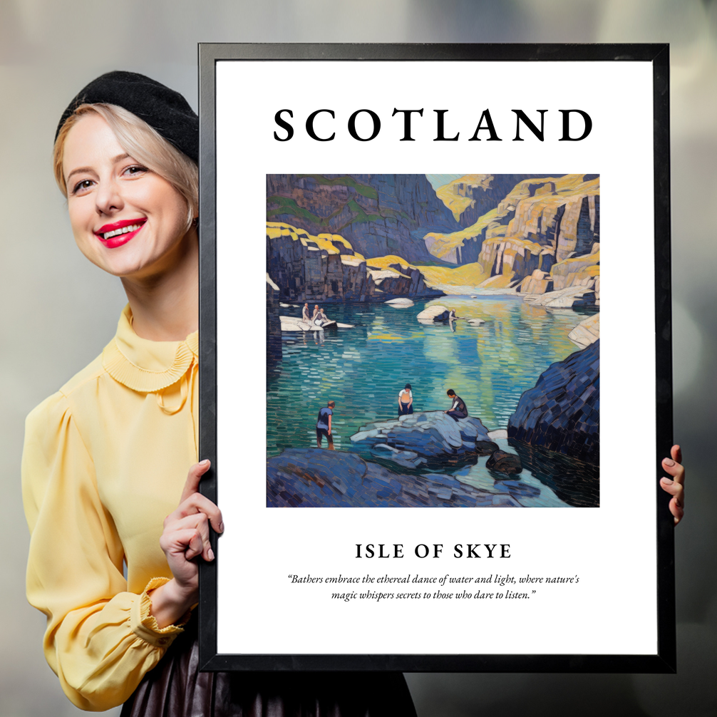 Person holding a poster of Isle of Skye