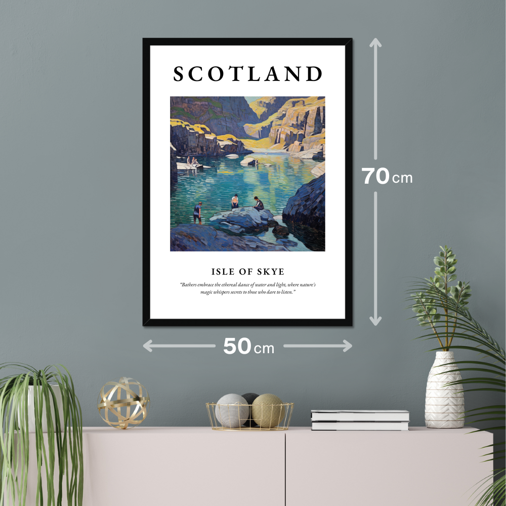 Poster of Isle of Skye hanging on a wall