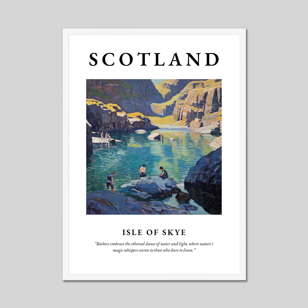 Poster in a white frame with the word Scotland