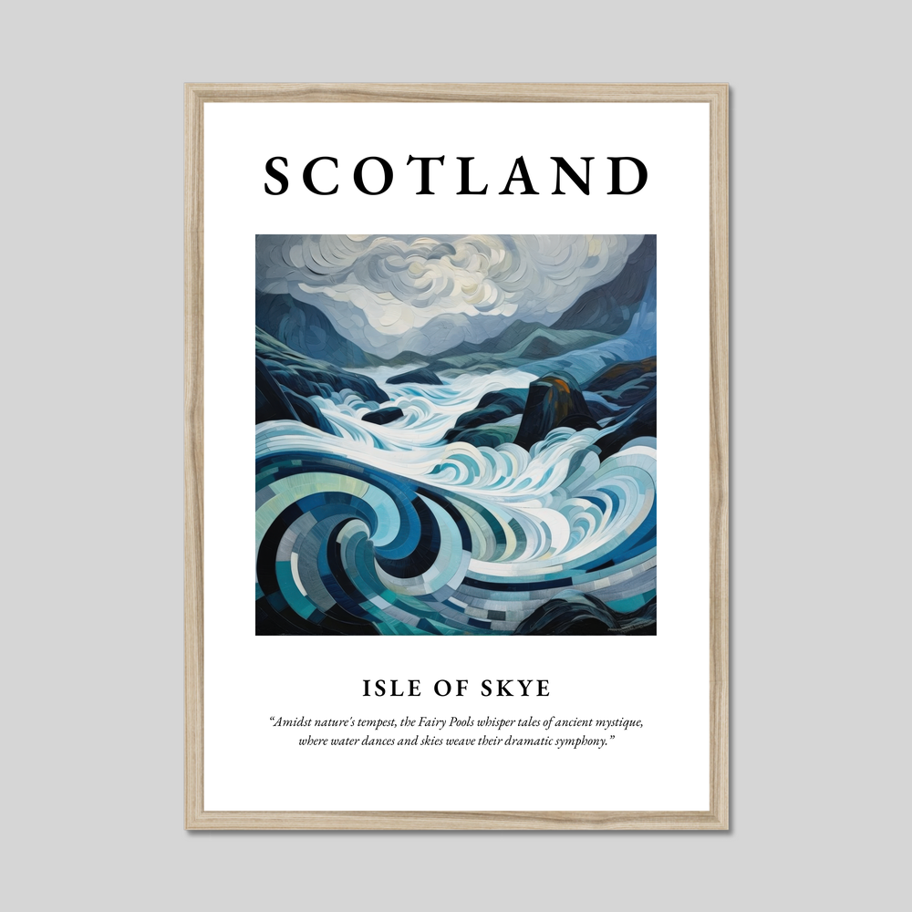 Poster in a natural frame with the word Scotland