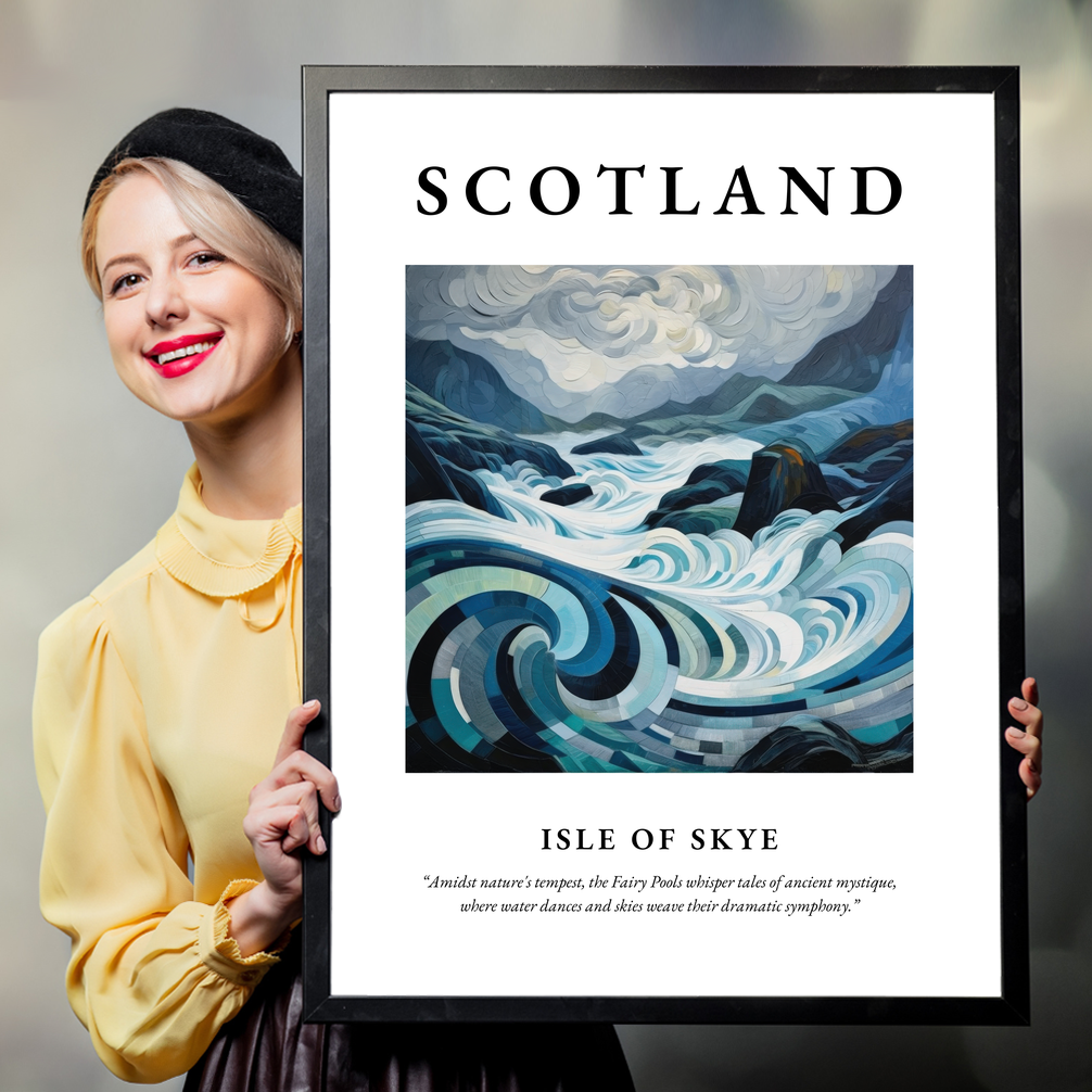 Person holding a poster of Isle of Skye