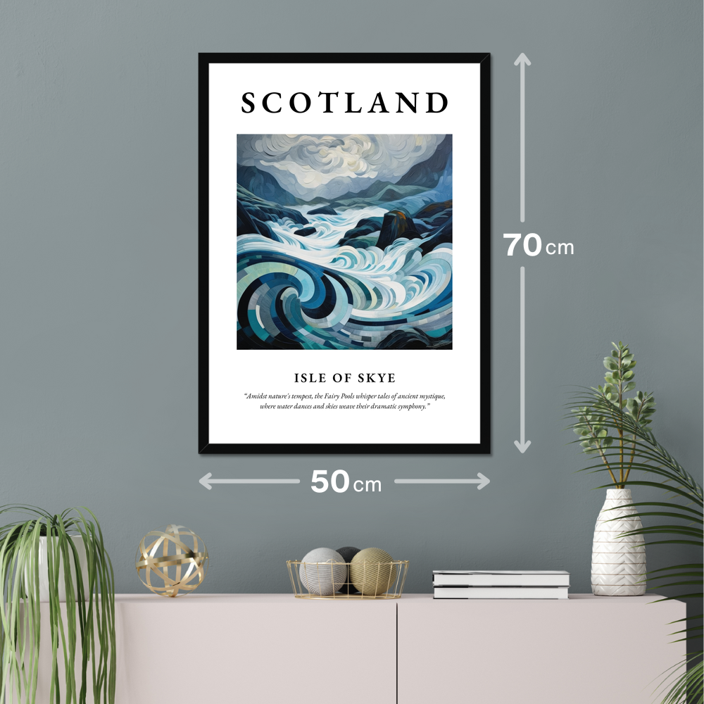 Poster of Isle of Skye hanging on a wall