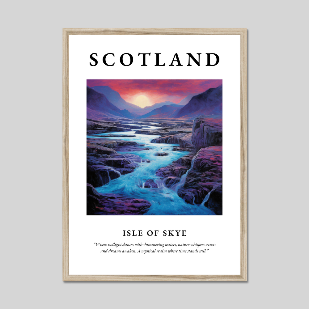 Poster in a natural frame with the word Scotland