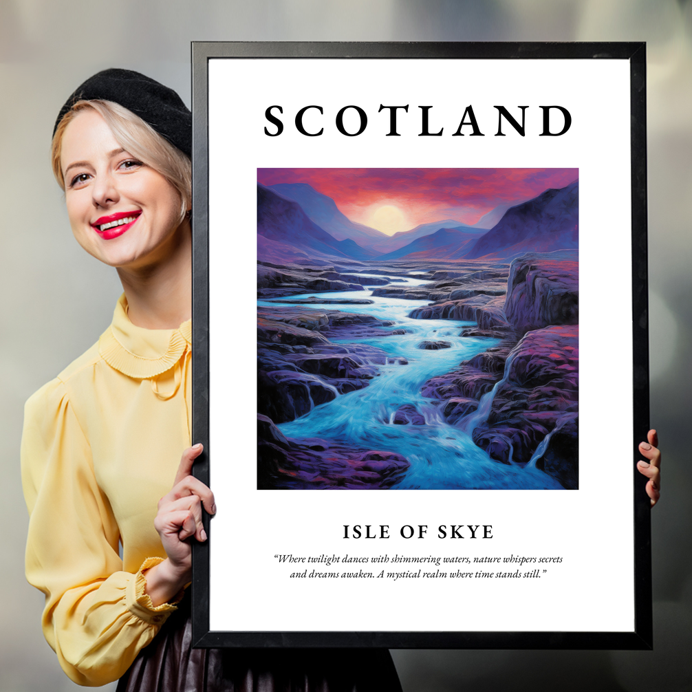 Person holding a poster of Isle of Skye