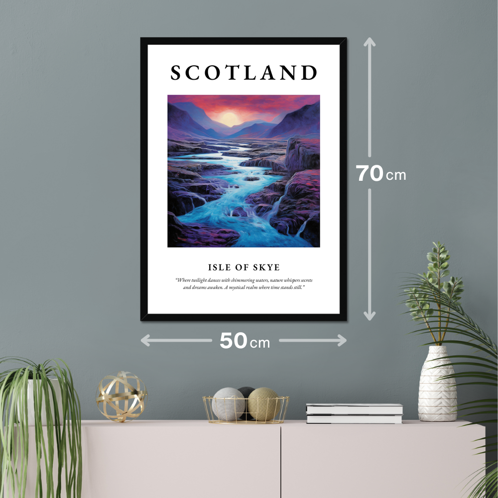 Poster of Isle of Skye hanging on a wall