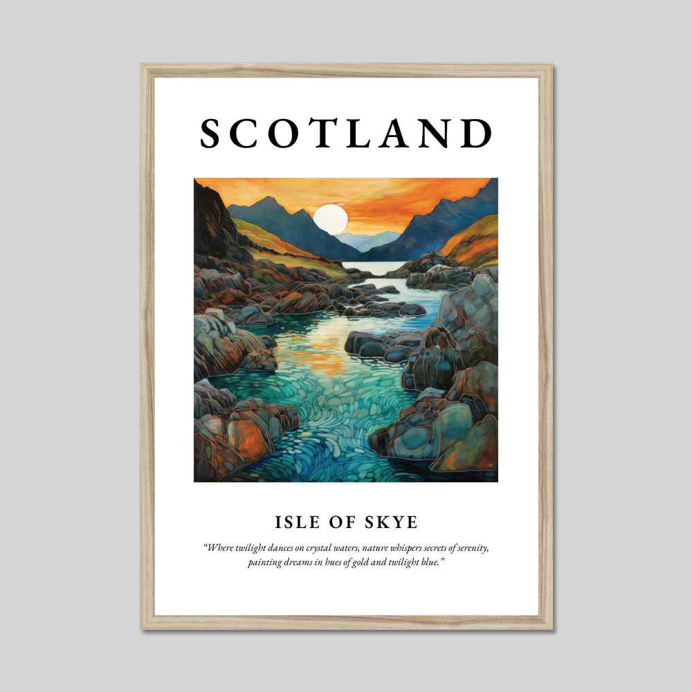 Poster in a natural frame with the word Scotland