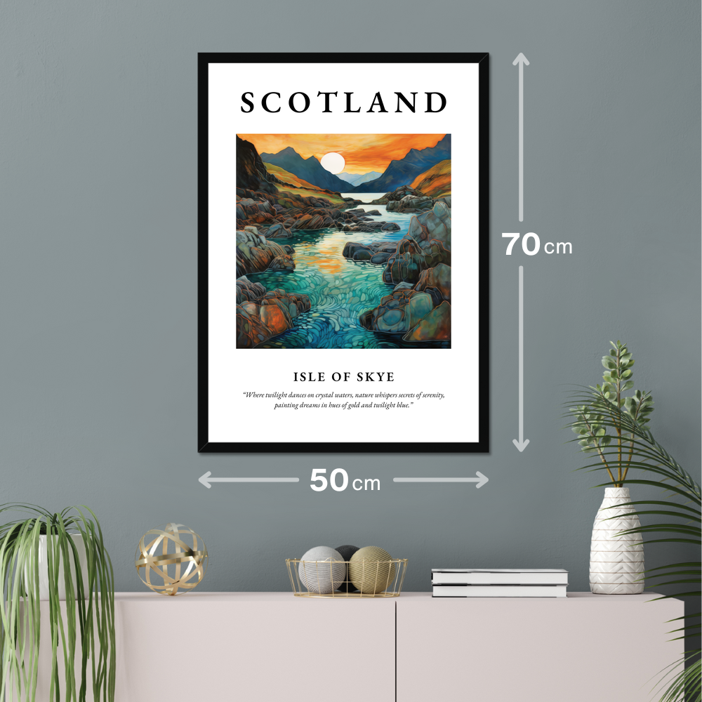 Poster of Isle of Skye hanging on a wall