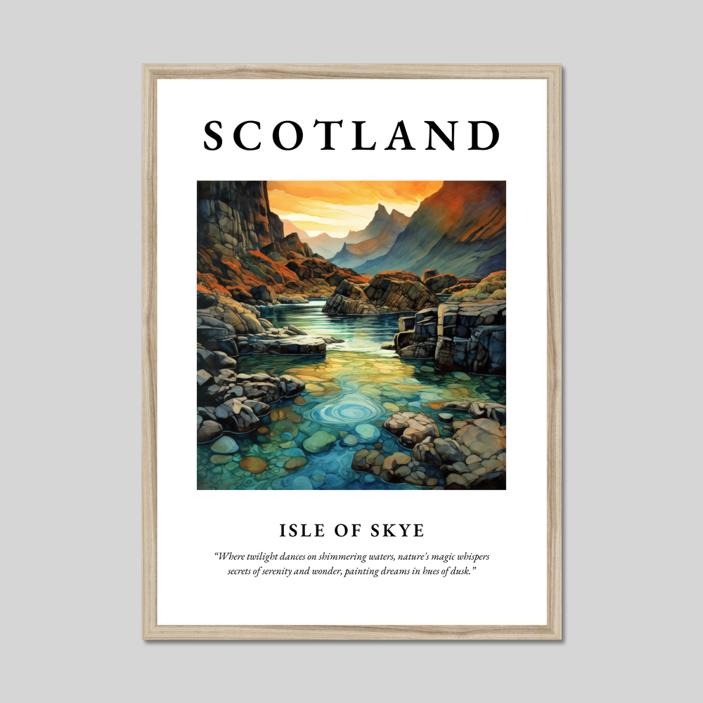 Poster in a natural frame with the word Scotland