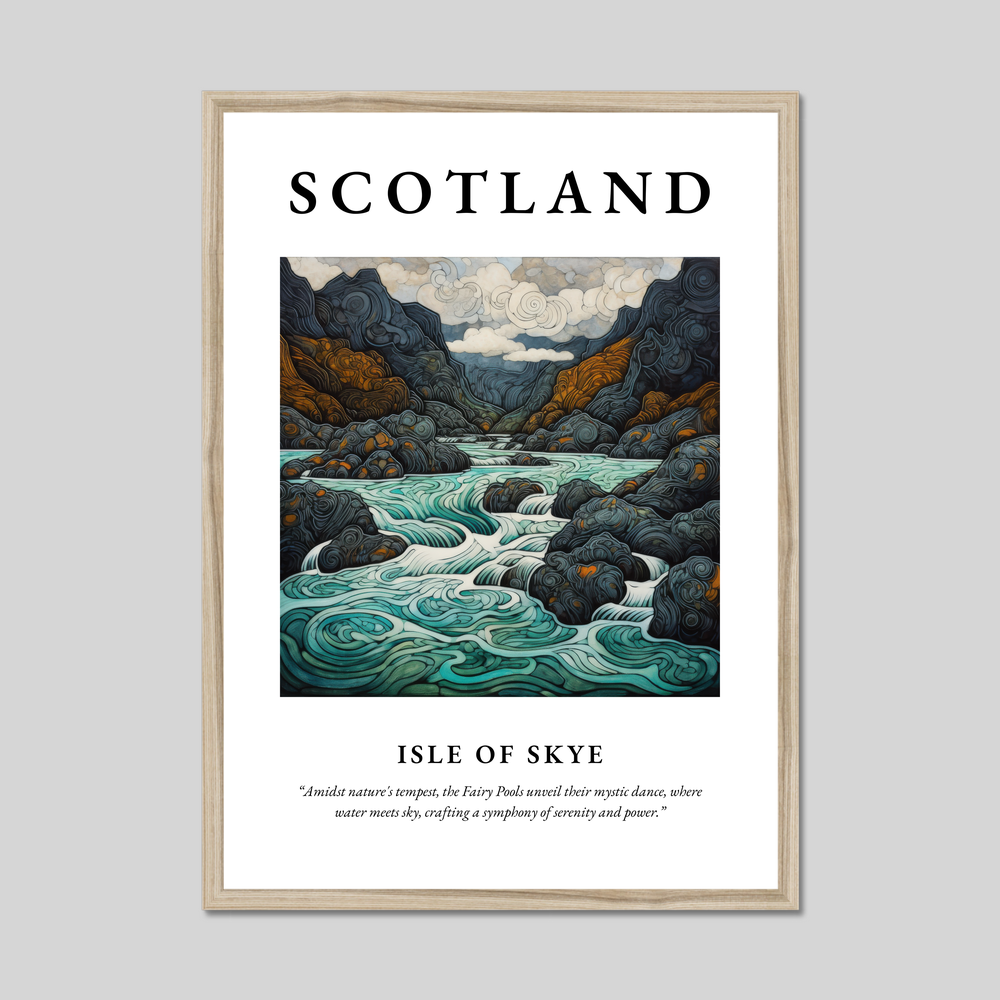 Poster in a natural frame with the word Scotland