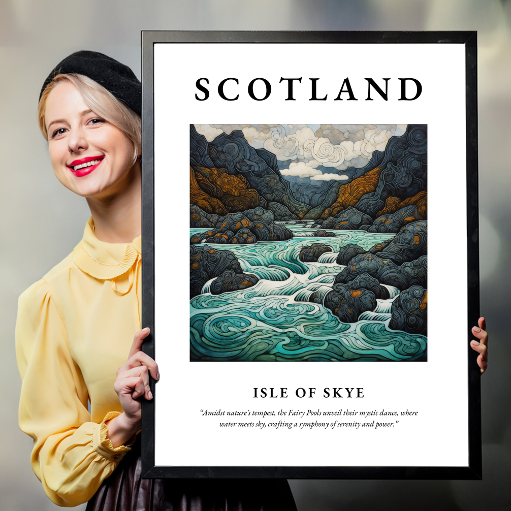 Person holding a poster of Isle of Skye