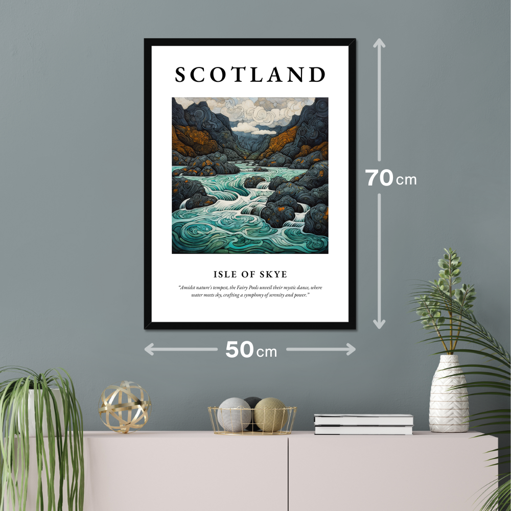 Poster of Isle of Skye hanging on a wall